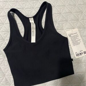 lululemon athletica Black Ribbed Racerback Tank Top
